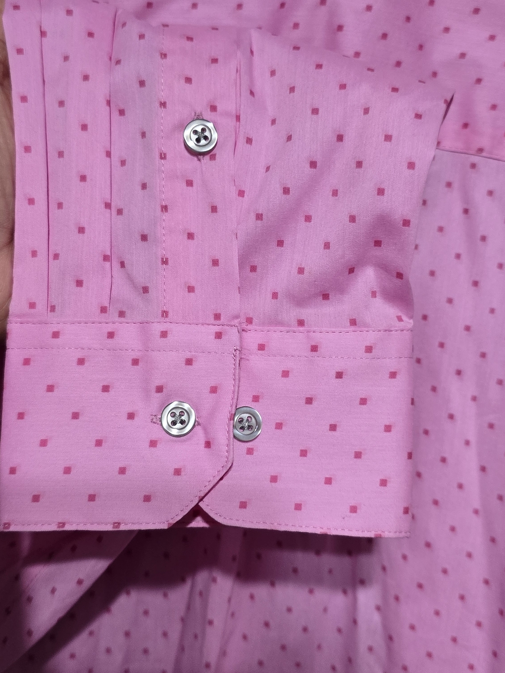 Alfani Men's Hot Pink Microdot Dress Shirt - Picture 3 of 5